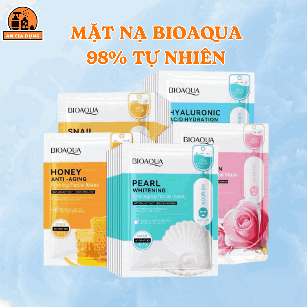 Mặt Nạ BIOAQUA 98% Tự Nhiên, Mặt Nạ Ngọc Trai, Mặt Nạ Mật Ong, Mặt Nạ Hoa Hồng
