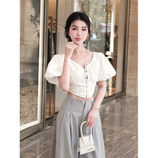 Ceci Cela - Áo Croptop cột nơ tay phồng Ariel