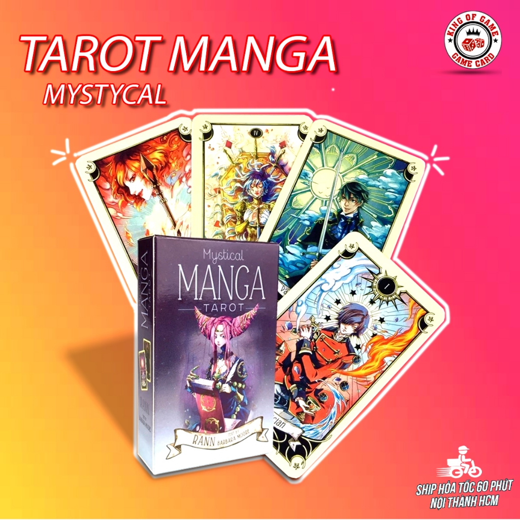 Bài Tarot Mystical Manga Bộ bói bài tarot 78 lá size tiêu chuẩn bản tiếng anh hướng dẫn tiếng việt