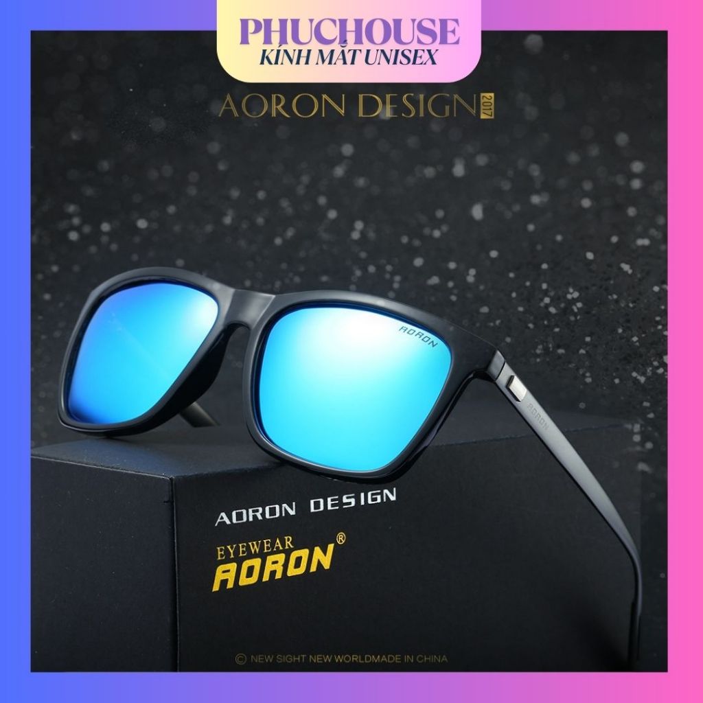 PHUCHOUSE - Kính râm phân cực Aoron mới cho nam và nữ, kính râm nhiều màu sắc và thời trang, gọng nh