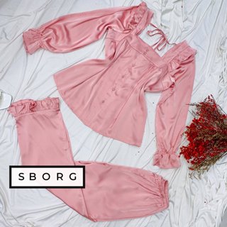 Đồ bộ mặc nhà SBORG bộ ngủ lụa latin tay dài, ngắn cổ vuông viền ren cute quần dài có túi freesize dưới 65kg quà tặng Vợ