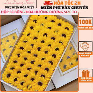 Sỉ hộp 50 bông hoa HƯỚNG DƯƠNG sáp thơm - Size to hoa loại 1