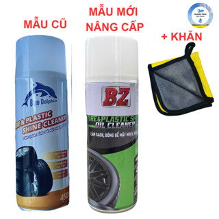 [Mẫu Mới KM] Chai Xịt Phục Hồi Nhựa Nhám Và Làm Bóng Lốp Xe BZ TIRE SHINE Blue Dolphin 450ml- Cam Kết Chính Hãng