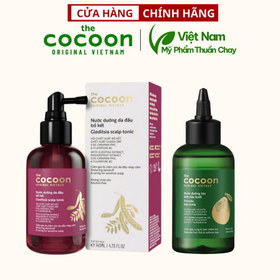Combo Nước Dưỡng Tóc Tinh Dầu Bưởi Cocoon 140ml + Nước Dưỡng Tóc Cocoon Bồ Kết Giảm Gàu - Thuần Chay Hà Nội
