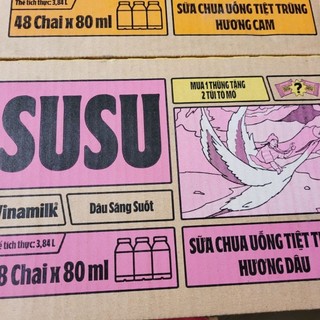 Thùng sữa chua uống Susu Vinamilk cam, dâu