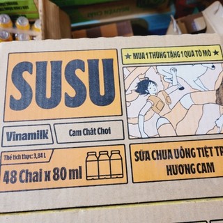 Thùng sữa chua uống Susu Vinamilk cam, dâu