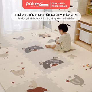 Thảm Xốp Ghép PAKEY Bộ Nhiều Tấm 56cmx56cm Dày 2cm Họa Tiết Dễ Thương, Thảm Ghép Lót Sàn Cao Cấp Cho Bé Tập Bò, Tập Đi