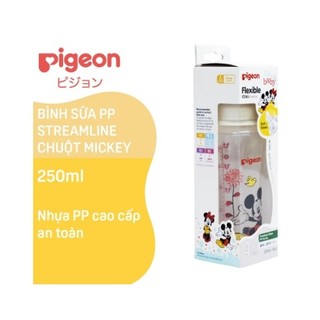 Bình sữa Pigeon streamline 250ml cho bé từ 4 tháng, mẫu Disney - ngôi sao