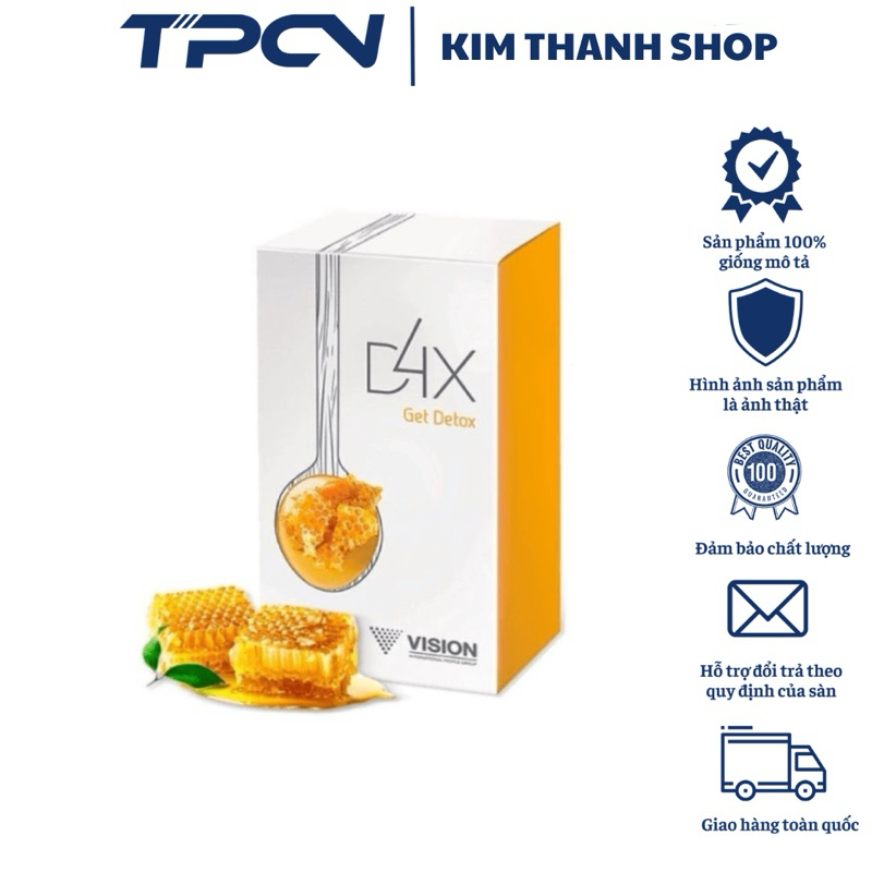 D4X Vision Get Detox - Hỗ trợ thải độc và tăng cường đề kháng - (Hộp 10 gói)
