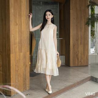 Đầm Suông Dáng Dài, Váy Liền Thân Sát Nách Cổ Tròn Đơn Giản Nhiều Màu ANN SARA V538-V539-V540-V541