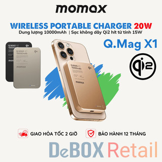   Mẫu mới  Pin sạc dự phòng 10000mAh Qi2 không dây từ tính Momax Q.Mag X1 IP136 | Gen 2 Siêu Mỏng | iPhone 12-17 Series 
