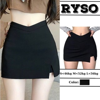 Chân váy cony xẻ đùi có khoá kéo, chữ A lưng cut v, quần giả váy ngắn công sở Ryso