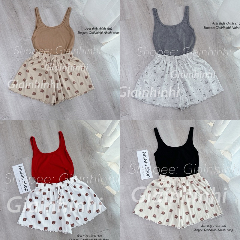 Sét đồ ngủ áo ba lỗ họa tiết sexxy co giãn, Bộ ngủ 2 dây to mát lạnh BN0083 - NhiNhi Shop | BigBuy360 - bigbuy360.vn