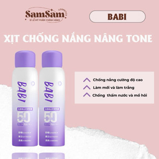 (HOẢ TỐC) Xịt Chống Nắng Nâng Tone Dưỡng Ẩm BABI SPF50 UVA/UVB PA+++ Chống Nước Và Mồ Hôi ☀️