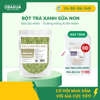 Bột trà xanh sữa non Obaxua - Mặt nạ bột giúp bóc bã nhờn, mờ thâm, dưỡng trắng