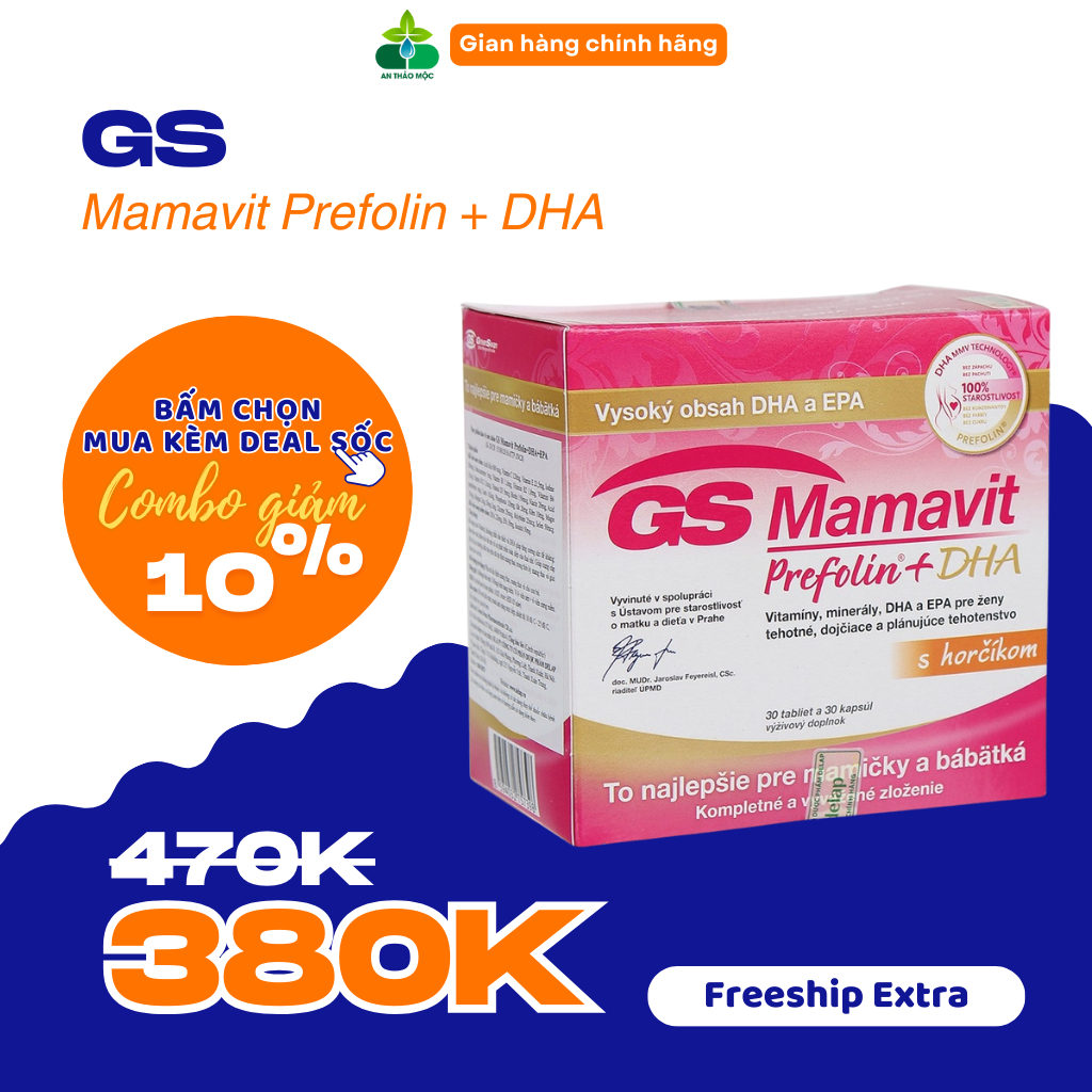 GS Mamavit Prefolin DHA Cung Cấp Dưỡng Chất Cần Thiết Cho Phụ Nữ Mang Thai Và Cho Con Bú
