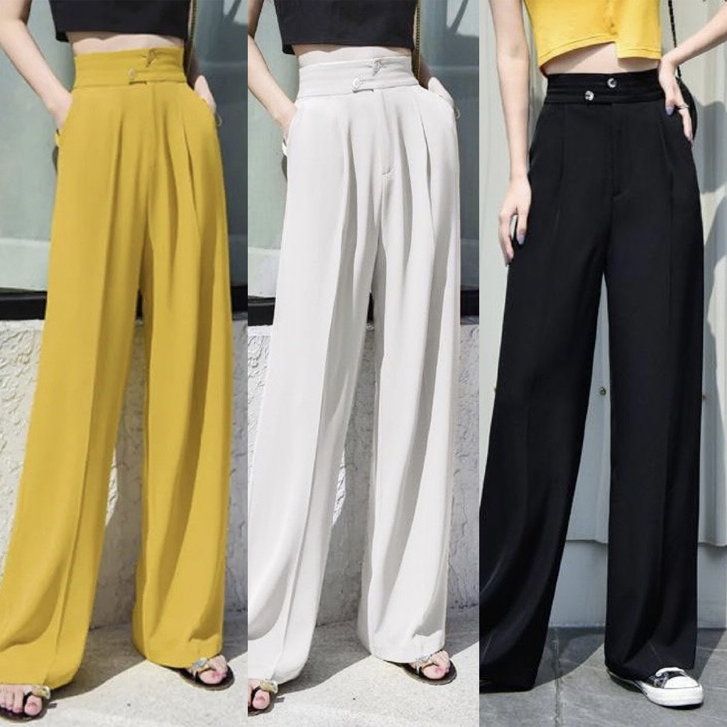 Quần Culottes cạp cao ống rộng cho các nàng công sở A1340