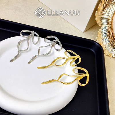 Bông tai nữ Eleanor Accessories dáng dài hình nơ phụ kiện trang sức khuyên tai 9579