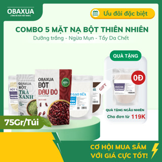 Bột Cám Gạo Sữa, Đậu Đỏ, Trà xanh, Yến Mạch, Bã Cà Phê (Combo 5 Làm Đẹp Da Obaxua) 75/túi-Giải pháp dưỡng trắng da