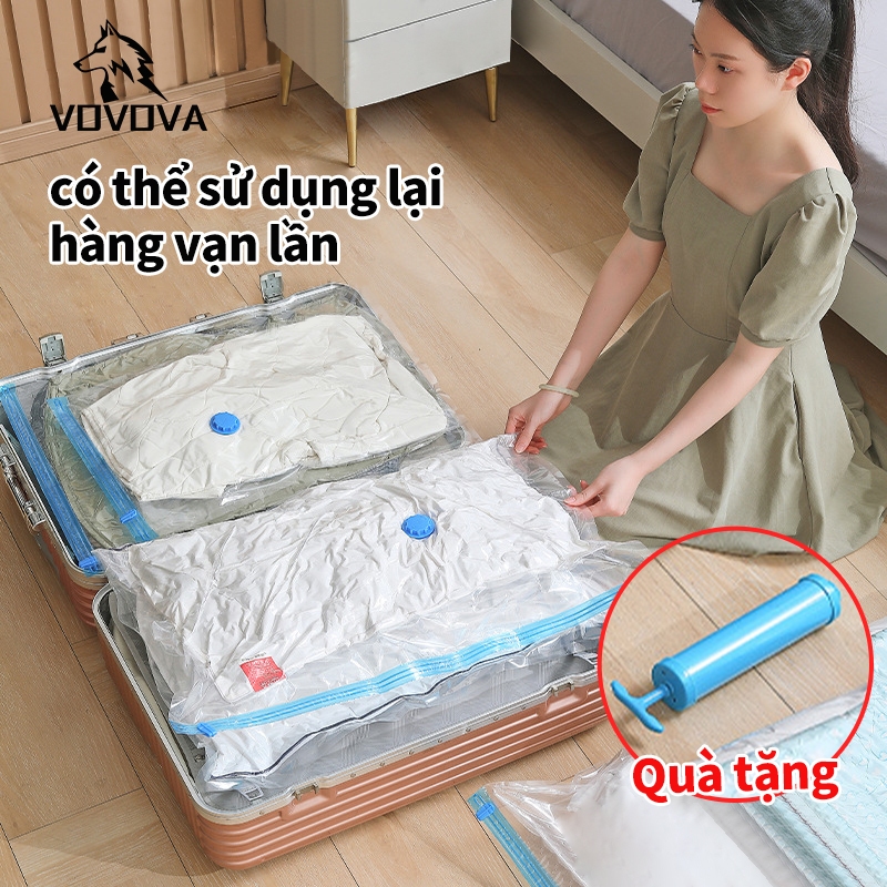 Túi Hút Chân Không VOVOVA Loại Dày Dặn,Túi Đựng Quần Áo Trong Suốt, Sử Dụng Lâu Bền, Chất Liệu PA-PE Dày Dặn