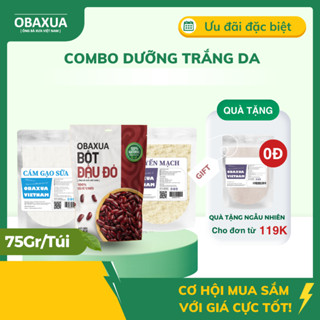 Combo 3 Bột Dưỡng Trắng OBAXUA gồm Bột Đậu Đỏ, Yến Mạch, Cám Gạo cho làn da mềm mại & rạng rỡ (75gx3)