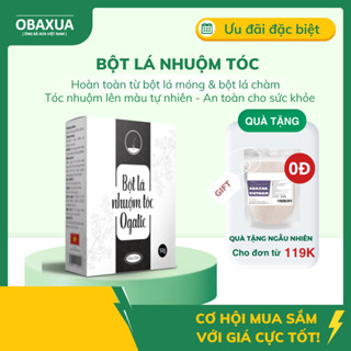 Bột Lá Nhuộm Tóc Ogatic ĐEN NHUỘM TÓC TỪ LÁ CÂY, 100% Thiên nhiên - 50Gr