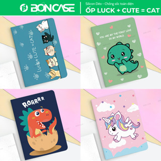 Ốp iPad Hình Luck + Cute = Cat, Silicon Dẻo Chống Sốc Toàn Diện, Auto Tắt/Mở Thông Minh, Đủ Model iPad