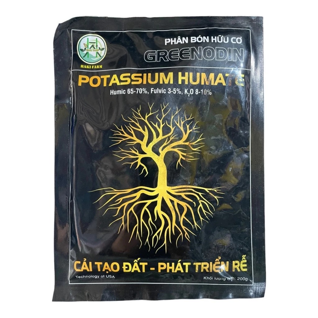 Phân bón hữu cơ Potassium Humate 200g - Cải tạo đất, phát triển rễ, tăng năng suất cây trồng