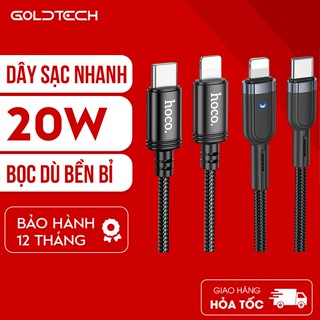 Dây sạc Hoco X89 20W Type-C to iP dành cho iphone, hỗ trợ dòng sạc 5V 2.4A dây bọc dù chống đứt gãy H-UPF01-GO