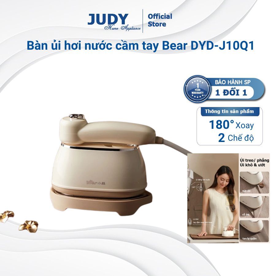 Bàn ủi hơi nước cầm tay Bear DYD-J10Q1 Là khô + hơi nước, đế Teflon chống dính, thiết kế xoay 180 độ