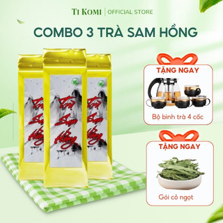  Trà Sam Hồng  COMBO 3  Trà Thảo Mộc Thảo Dược Thanh Nhiệt Giải Độc Gan Mát Gan An Thần Dễ Ngủ TIKOMI 