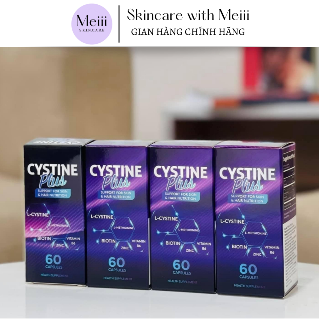 [CHÍNH HÃNG] VIÊN UỐNG CYSTINE PLUS GIẢM MỤN, NGĂN RỤNG TÓC, GIẢM SẮC TỐ DA HỘP 60 VIÊN