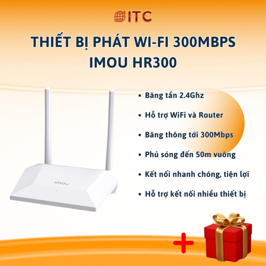 Bộ phát WiFi IMOU HR300 300Mbps – Router WiFi tốc độ cao, xuyên tường mạnh, chính hãng Imou cho gia 