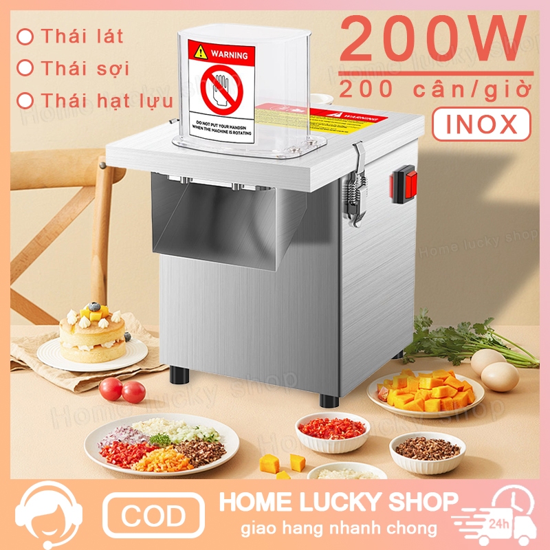 Máy Thái Rau 200W, đa năng,Thái lát/Thái sợi/Thái hạt lựu - Động cơ đồng nguyên chất.