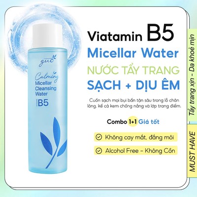 Nước Tẩy Trang B5 Làm Sạch Sâu, Làm Dịu, Cấp ẩm không cồn, không cay mắt dành cho mẹ bầu -  Calming Micellar Water GUO