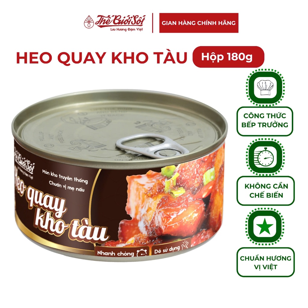 Thịt Heo Quay Kho Tàu Hương Vị Đậm Đà Đóng Hộp 180 Gram, Thịt Kho Tàu - Thế Giới Sốt