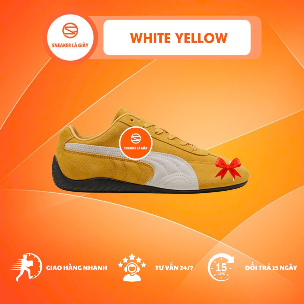 Giày sneaker cổ thấp - Speed White Yellow - Hottrend PU