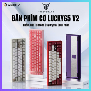 [Hỏa Tốc] Bàn Phím Cơ LUCKY65 V2| Nhôm CNC| 3 Mode | Tạ Crystal | VIA | Ball Catch | Hotswap Mạch Xuôi | Led RGB
