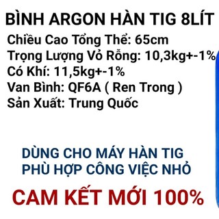 Hàn Tig Bình Argon 8Lít