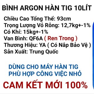 Hàn Tig Bình Argon 8Lít