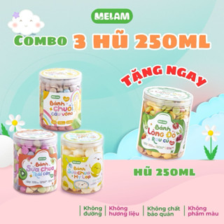 [MUA 3 TẶNG 1] Combo 3 hũ mini bánh ăn dặm MELAM cho bé từ 6 tháng bữa phụ giàu dinh dưỡng