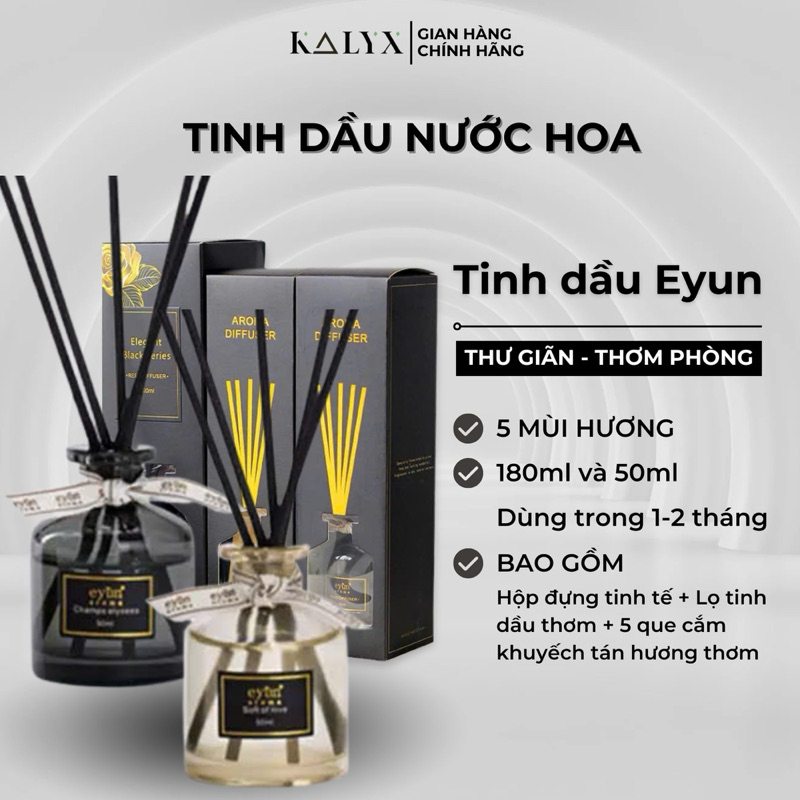 (Size to 180ml) Tinh Dầu Thơm Eyun 3 Mùi Hương - Tinh Dầu Nước Hoa Khuếch Tán Tạo Hương Thơm - Kalyx