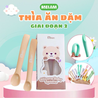 [ QUÀ TẶNG] Thìa ăn dặm cho bé Misan chất liệu silicon an toàn nhiều màu xinh xắn
