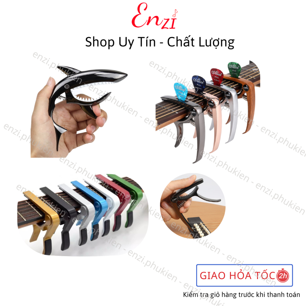 Kẹp capo guitar classic acoustic ukulele guitar điện Kim Loại Enzi lên tông hạ tông dùng cho mọi loại đàn ghita