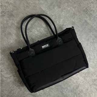 Túi tote phao chần bông nhiều ngăn Pillow 98stu phối da đựng vừa 15 inch form rộng tặng kèm dây đeo