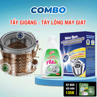 Combo Máy Giặt Sạch: Vệ Sinh Tẩy Lồng Giặt & Tẩy Gioăng Cao Su Máy Giặt Cửa Ngang, Máy Giặt Cửa Trên, Sạch Bùn Đất, Mốc
