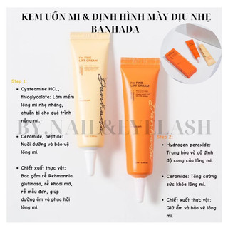   Hoả tốc   Banhada  Set thuốc uốn mi định hình mày cao cấp Banhada - I’m Fine 2 Step  1 hộp 2 tuýp  