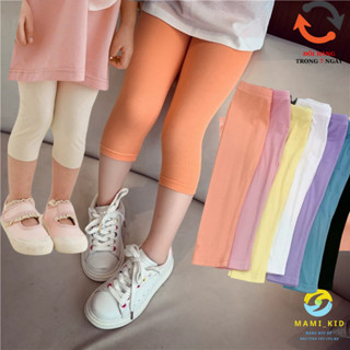 Quần Legging Lửng Cho Bé Gái (DÁNG DÀI QUA GỐI) thun tămm Quần legging ôm SIÊU CO GIÃN 12-45kg