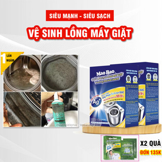 Combo 2 Hộp Tẩy Lồng Máy Giặt, Vệ Sinh Máy Giặt Cửa Ngang, Cửa Trên, Có Ion Bạc Kháng Khuẩn, Khử Mùi