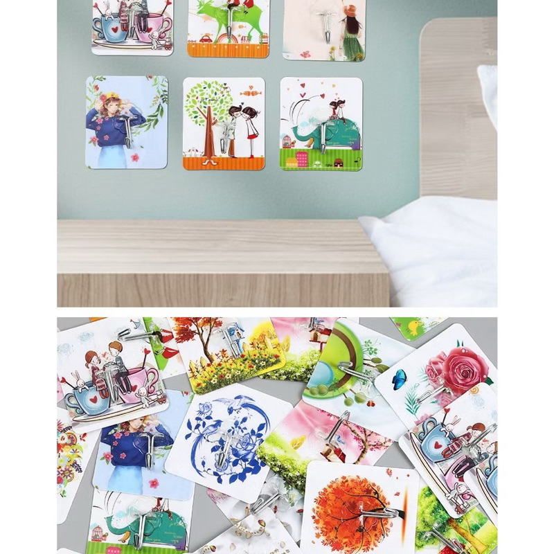 Bán sỉ 100 móc dính tường 3d in hình họa tiết đẹp siêu dính